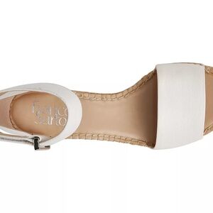 Franco Sarto Women's Cream Sandals,Size 9,dress sandals,leather upper,espadrille